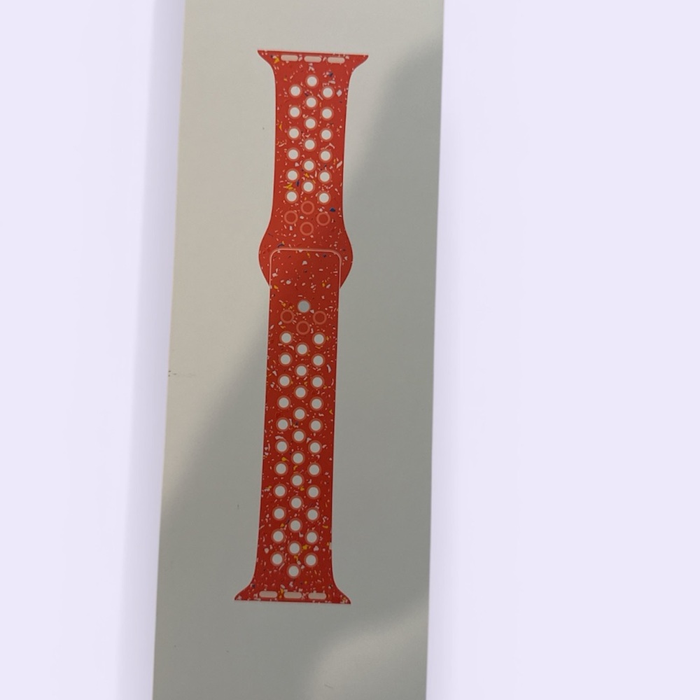Nike Sport Band for Apple Watch - 45mm - Magic Ember / Crimson Bliss - NEW - Picture 2 of 6